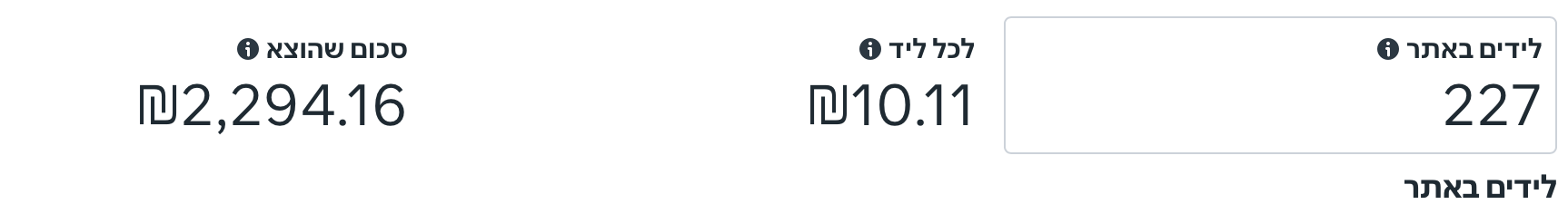 צילום מסך Facebook Ads Manager